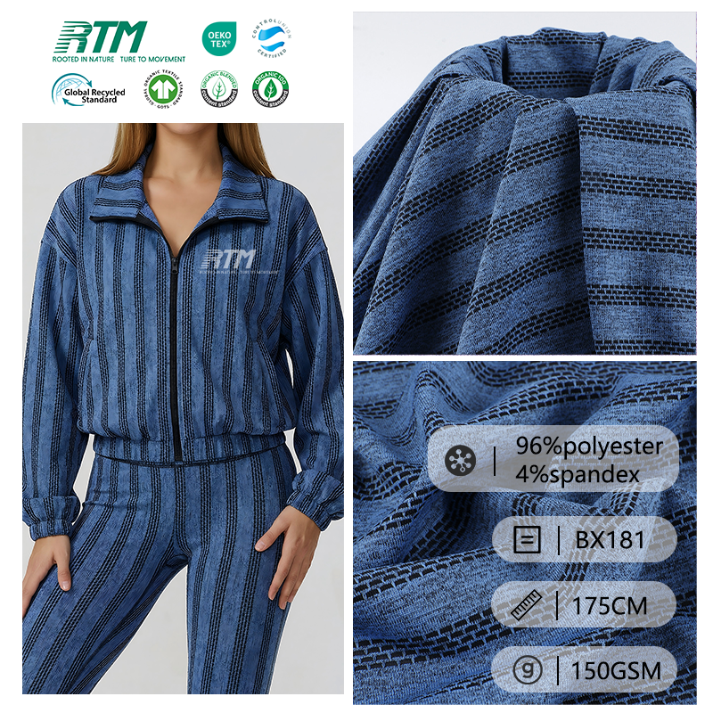 BX181-OEM/ODM Skin-friendly Breathable Stretch Knitted Jacquard Jerse Polyester Fabric For Garment Clothing Sport T Shirts Yoga Wear