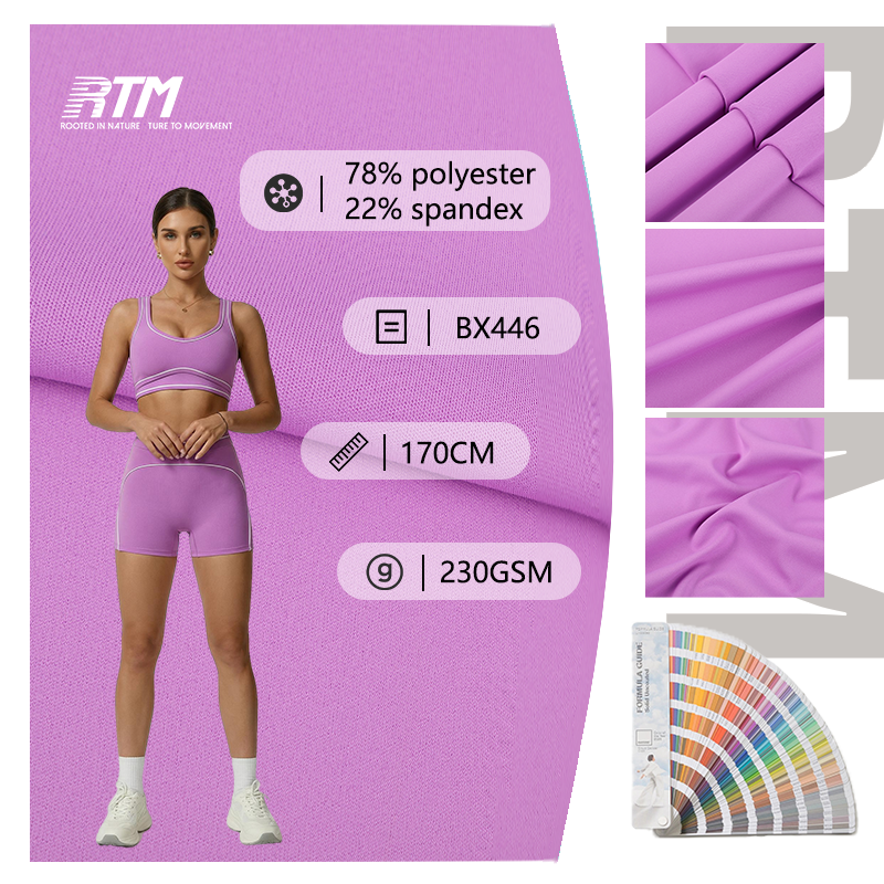 BX446-OEM/ODM Dvostrana visoka elastičnost mekana ekološki prihvatljiva brzo suha pletenja poliester spandeksa tkanina za Yogawear biciklistička odjeća fitness odjeća