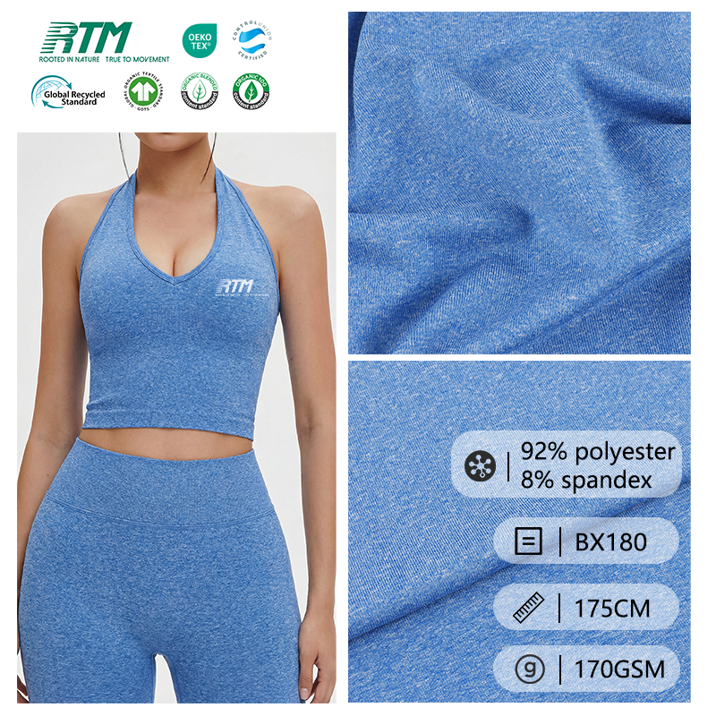 BX180—Mataas na Kalidad na Unisex na Telang Cationic na Kinito, Laban sa Pagkabulok, Mabilis Tumuyo, 92% Polyester at 8% Spandex para sa T-shirt, Pagsasanay, at Sport