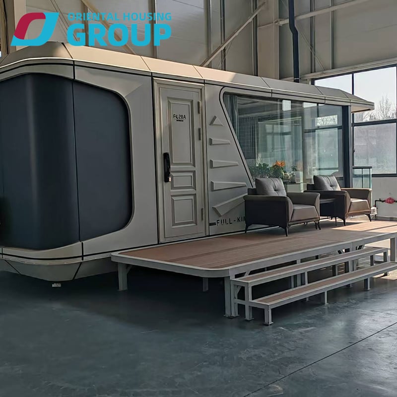 Fabrika Tedarik Lüks 20ft Konteyner Ev Rahat Küçük Uzay Kapsül Evi Prefabrik Çelik Modüler Yatak Otel Kabini Ofis Kullanımı