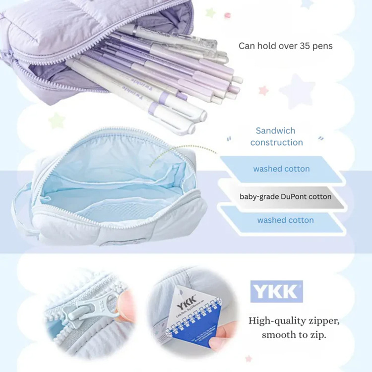 Soft Cotton Pencil Case with Hand Strap