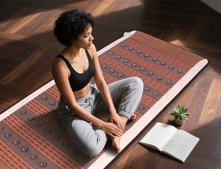 Decavem Clay Ball and Tourmaline PEMF Therapy Mat with Far-Infrared Heating