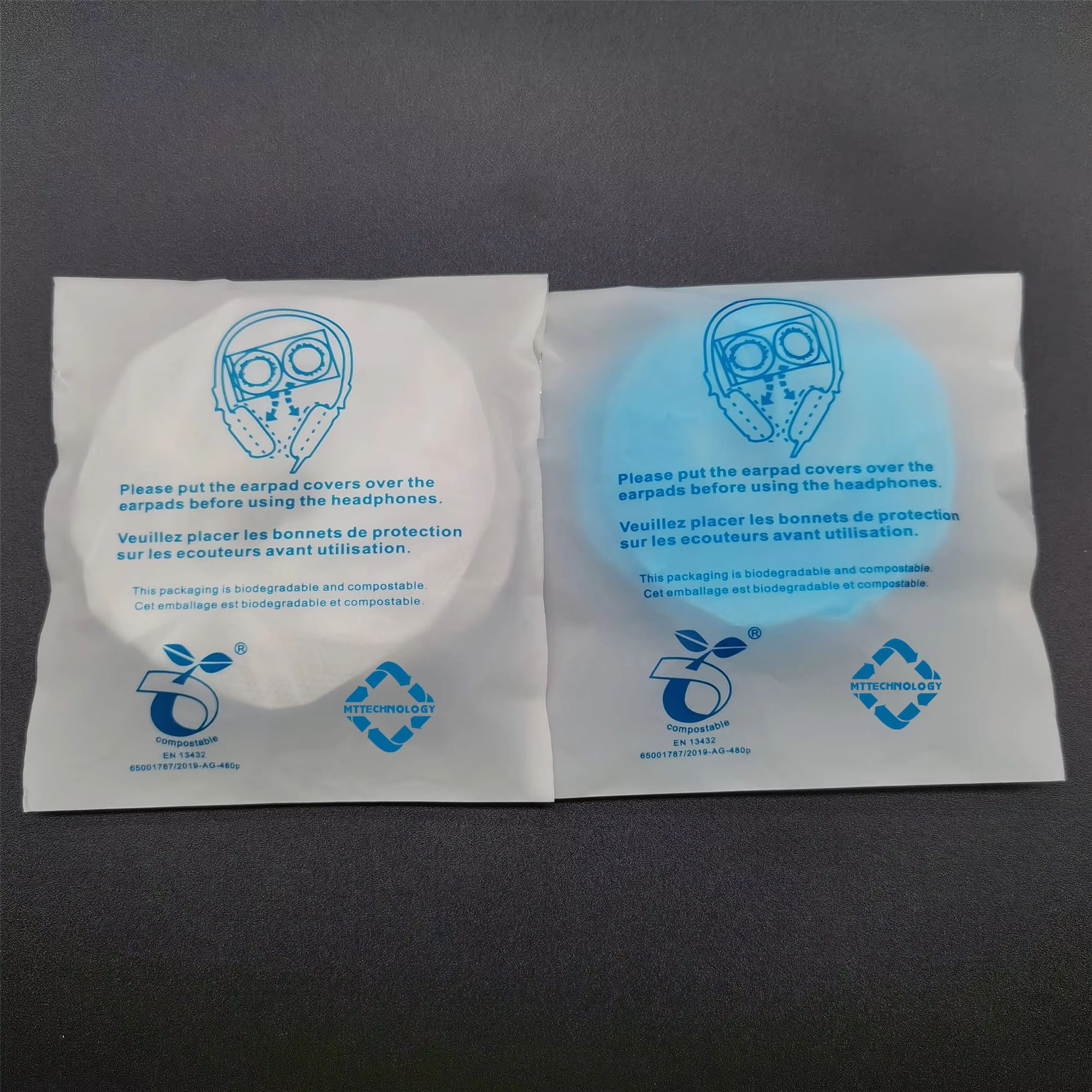 Biodegradable Packing Bag Disposable Cover Headphone Non Woven Airlines Ear Pad Cover manufacture