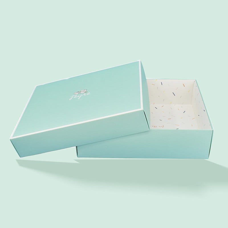 Eco Friendly Custom Logo Blue Lid Top Cover and Base Bottom 2 Pieces Apple Type Cover and Tray Rigid Gift Paper Packaging Box