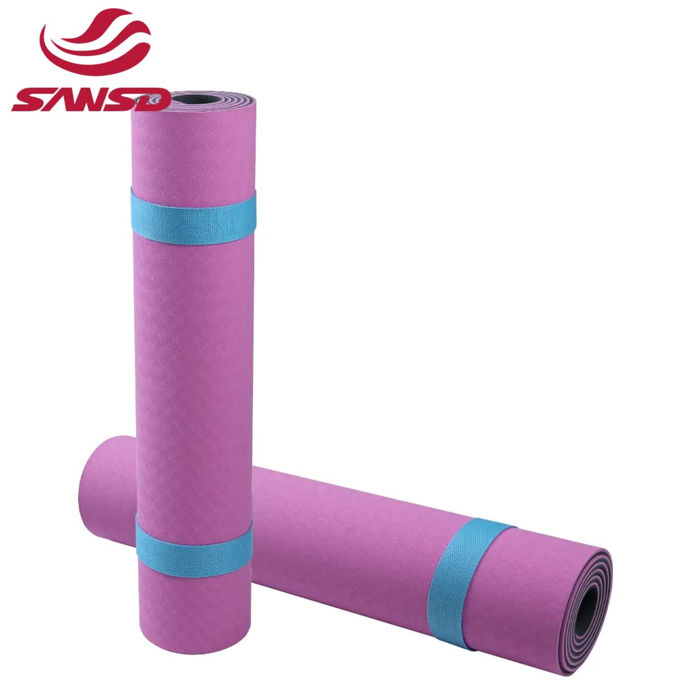 SANSD New Arrival Adjustable Yoga Mat Stand with Multicolor Yoga Mat Strap - Portable and Eco-Friendly Exercise Accessory