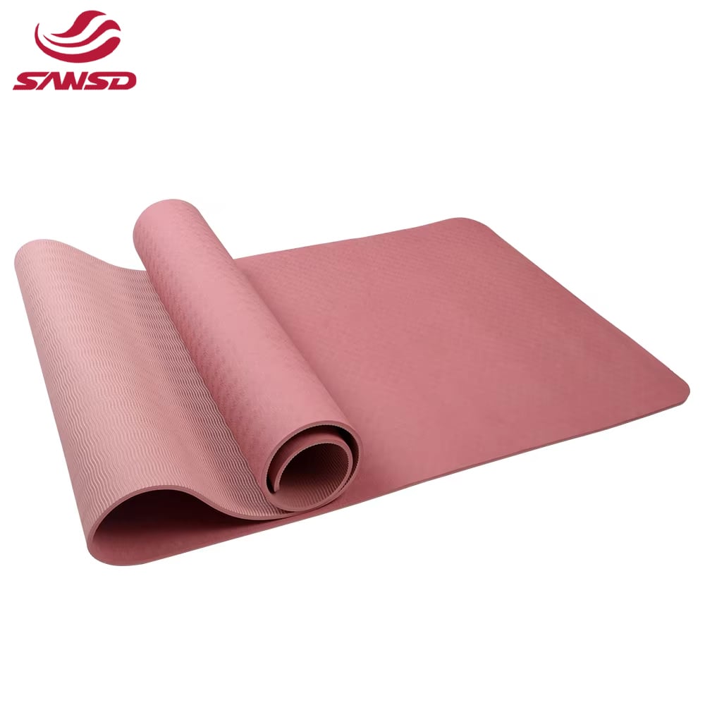 Sansd 173*58*0.6cm Tpe Yoga Sport Gym Yoga Matt Anti Slip 6mm Custom Logo Uv Print Eco Friendly Double Layer Tpe Yoga Mat