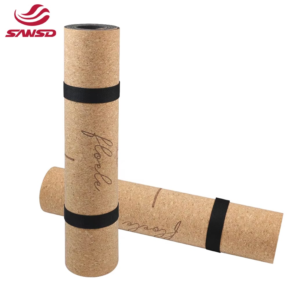 SANSD New Arrival Adjustable Yoga Mat Stand with Cork Yoga Mat Strap - Portable and Eco-Friendly Exercise Accessory