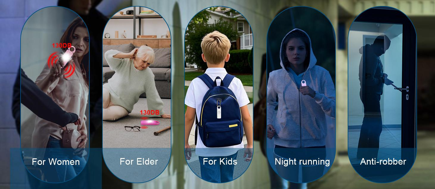 Self Defense Supplies Stand Alone Night Running Anti Rape Emergency Security Alarm Personal Safety Alarm Self Defense Keychain manufacture