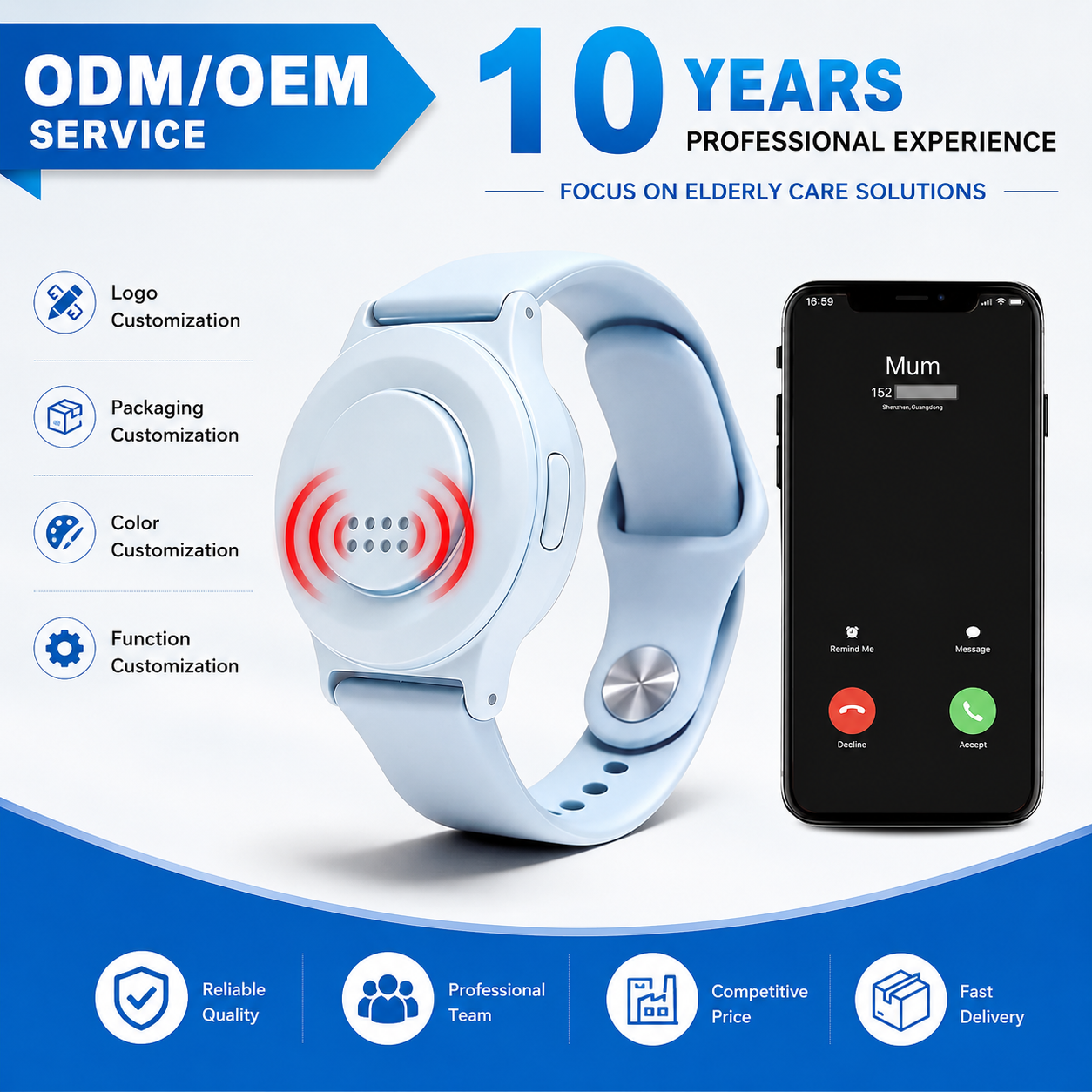Dwell 254SOS Personal Wristband Alarm Rechargeable Light 130dB Loud High Sensitivity ABS Material Security Self Defense for