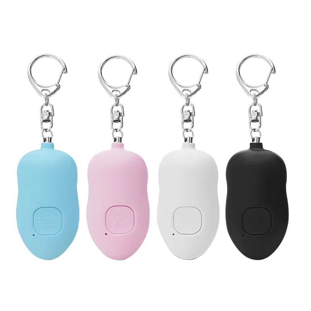 Portable Rechargeable 130dB Personal Alarm Keychain LED Light Type-C USB Charging for Women Children Elders Emergency SOS factory