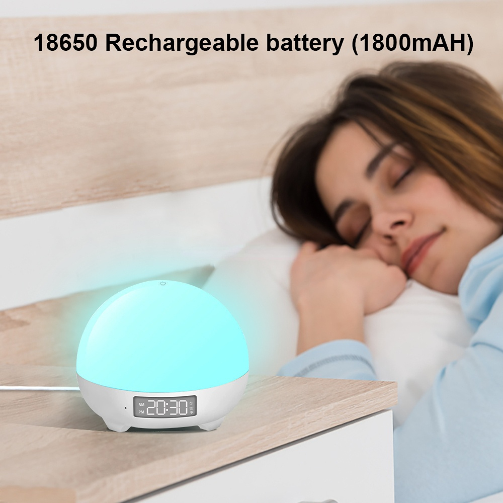 Tuya Wireless Smart Sound Machine White Noise Sound Machine with Baby Cry Sensor Detection Time Alarm Display Smart Light manufacture