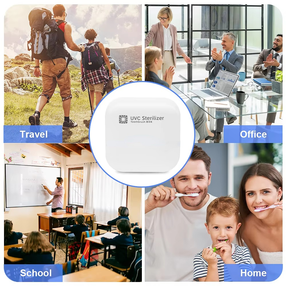 Portable Mini Travel Small Rechargeable UV Led  Toothbrush Sterilizer case Wall Mounted Toothbrush Holder details