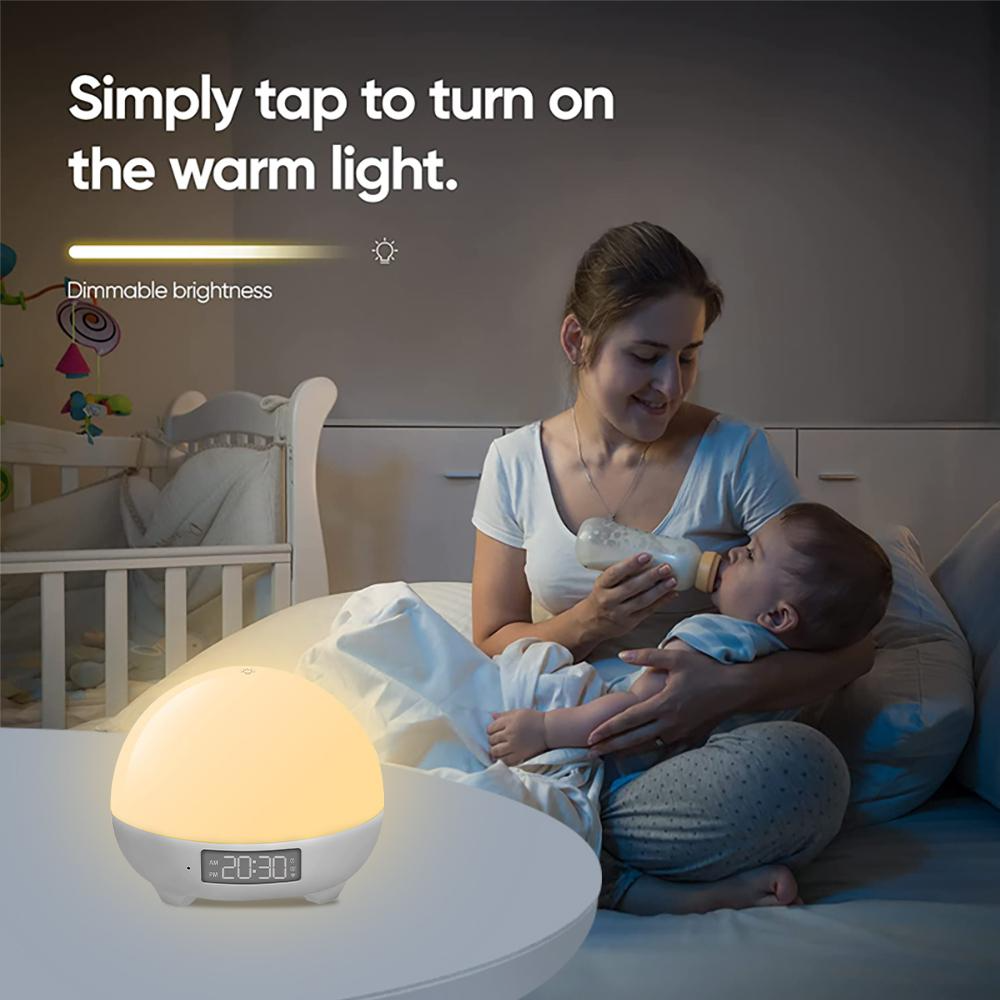 Tuya Wireless Smart Sound Machine White Noise Sound Machine with Baby Cry Sensor Detection Time Alarm Display Smart Light details