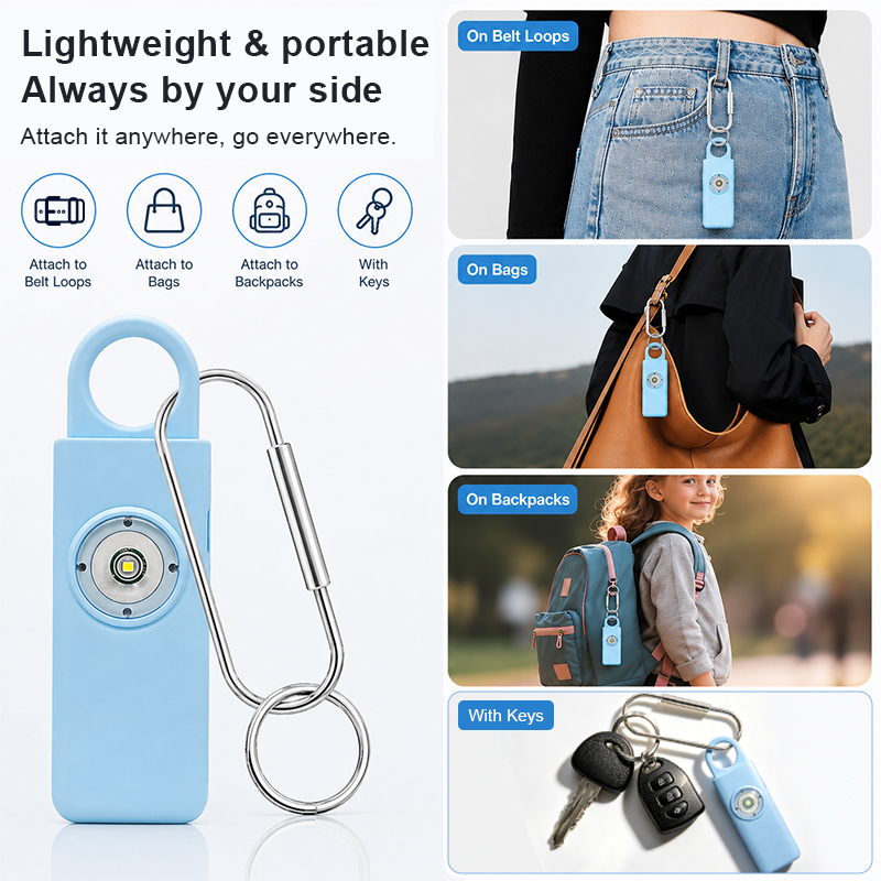 Rechargeable Personal Safety Alarm with LED Flashlight factory