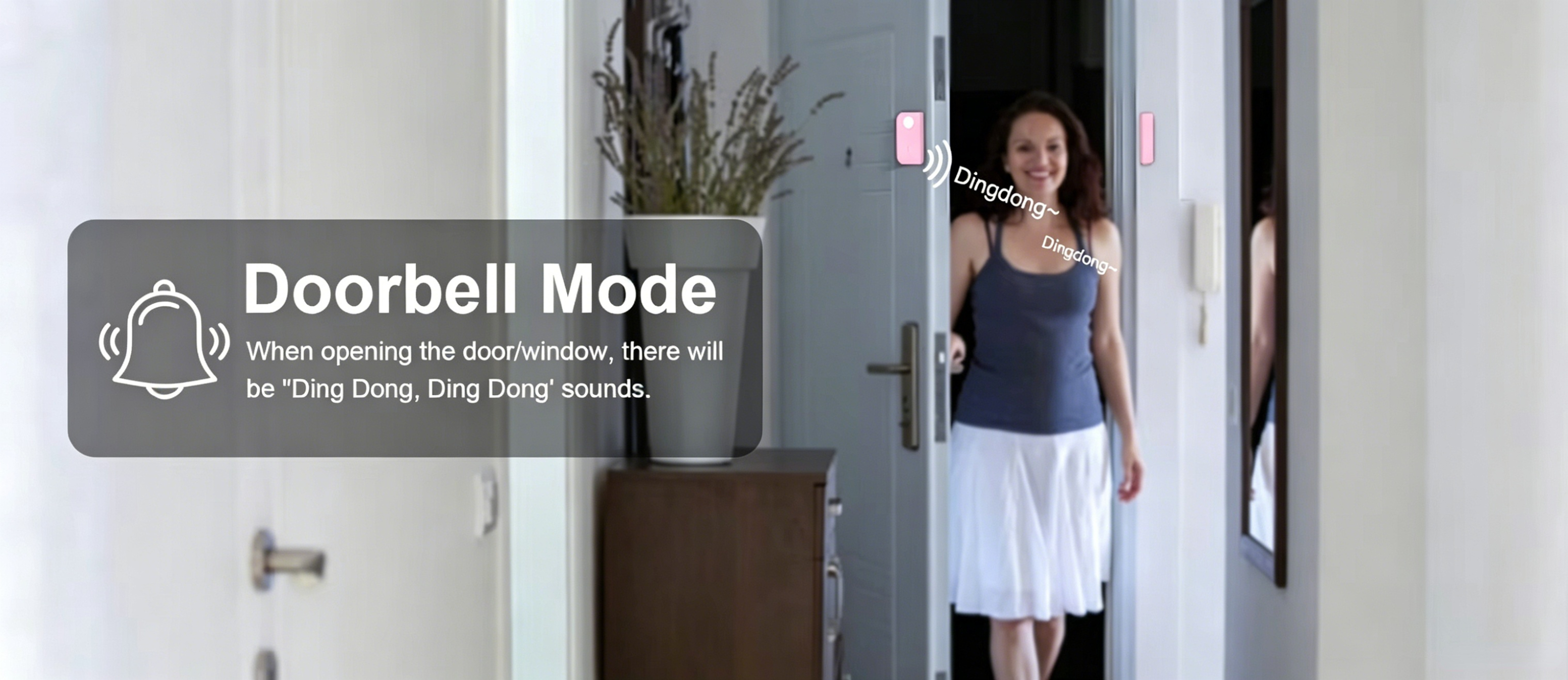 Rechargeable Door Window Alarm with Doorbell Mode, 30Lum LED Flashlight, 130mAh Battery for Home Security supplier
