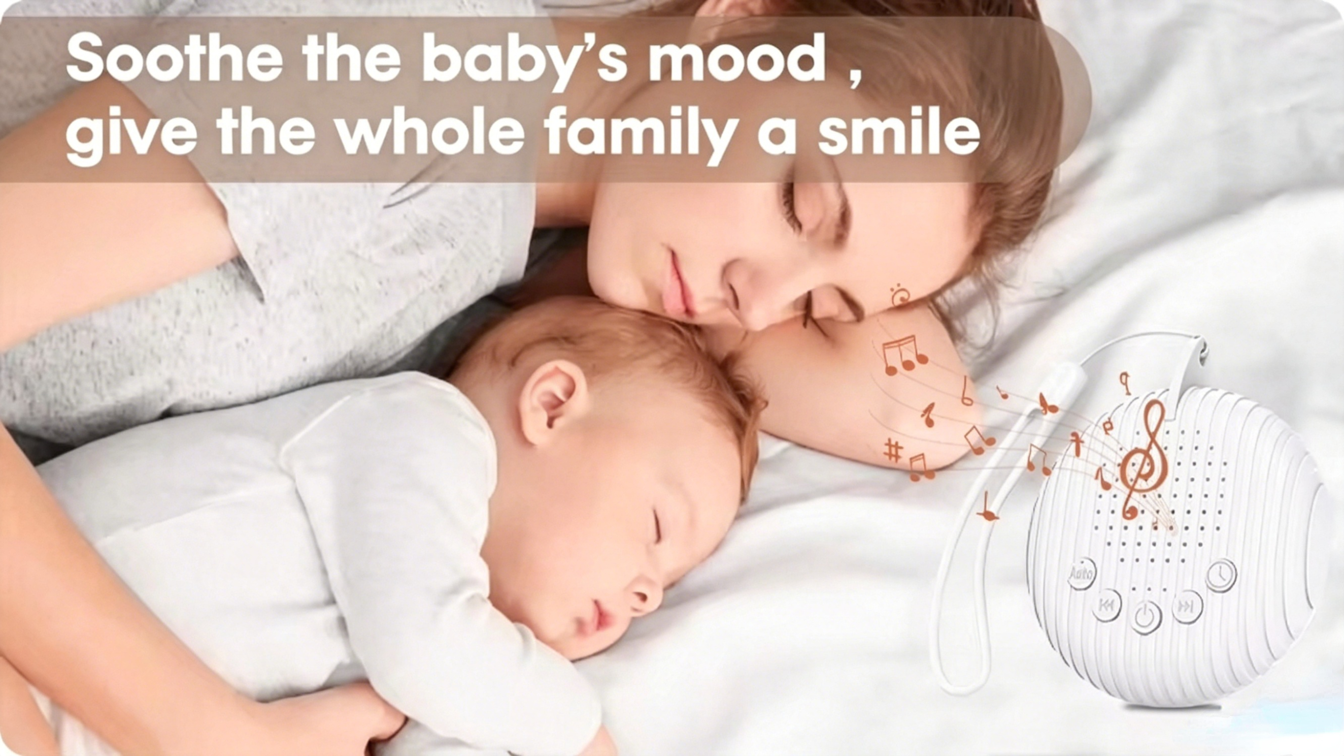 Customized Portable Baby Soothing Sounds Night Light USB Charging Sleep Aid Timer Device with White Noise Music 10 Speakers manufacture