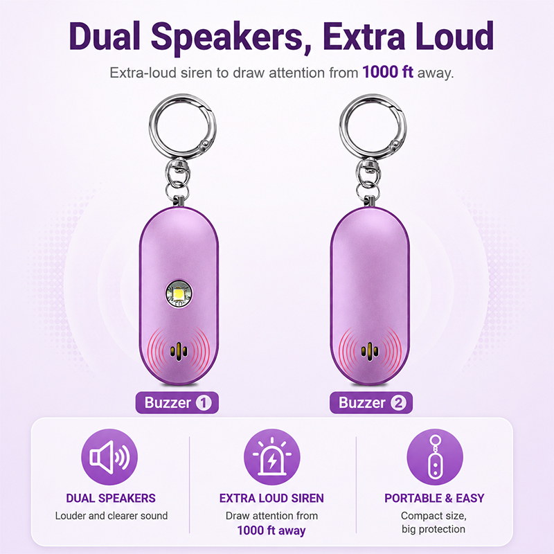 Rechargeable Personal Safety Alarm with LED Flashlight supplier