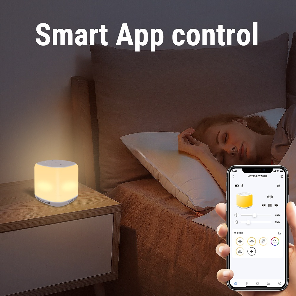 Smart Tuya White Noise Baby Machine with 34 Smoothing Sounds and 16 Night Light High Quality Speaker for Toddler Sleep Train details