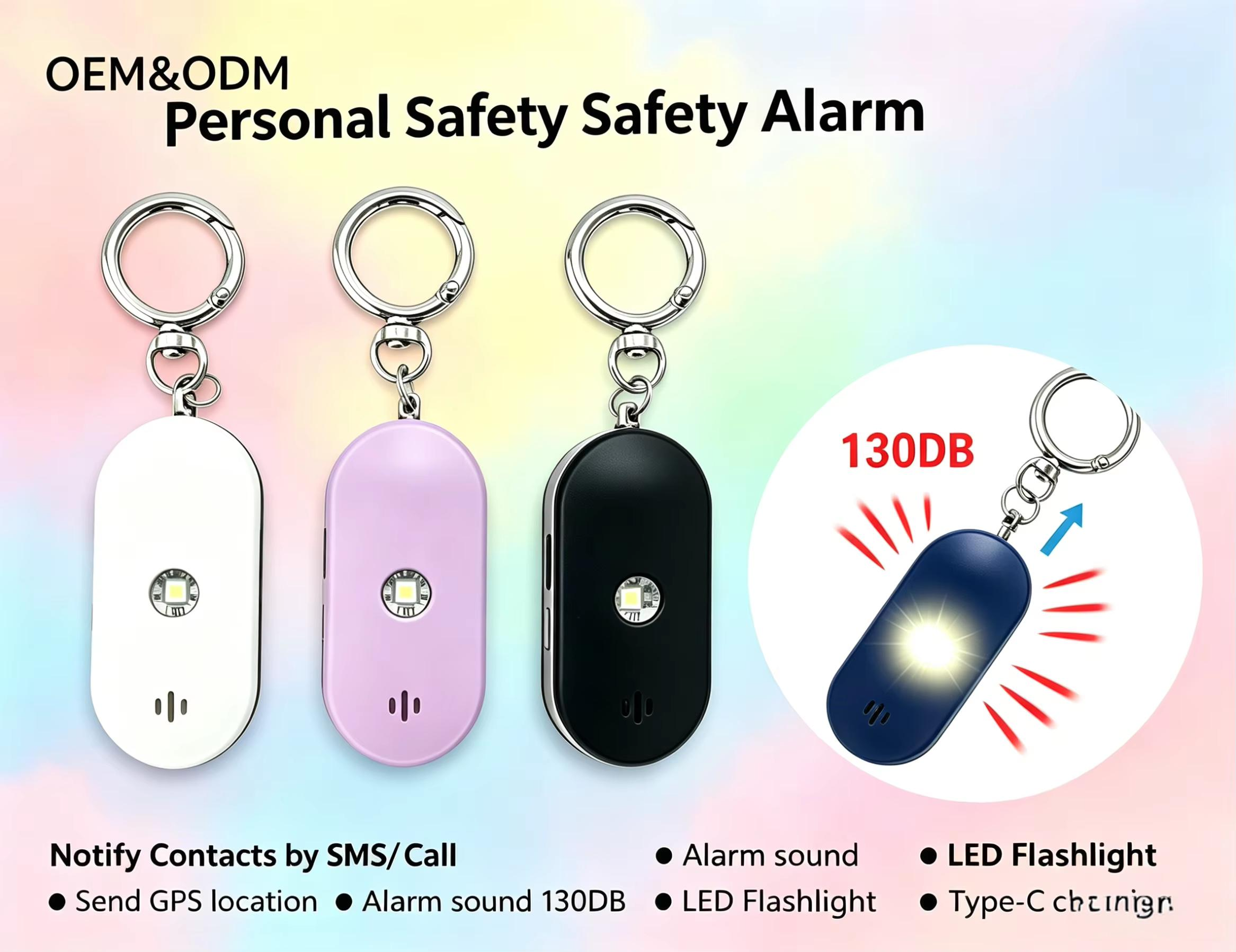 130 dB osobisty alarm bezpieczeństwa, urządzenie awaryjne SOS, przenośne, do samoobrony, z funkcją GPS i alertem SMS, przeznaczone dla kobiet i osób starszych