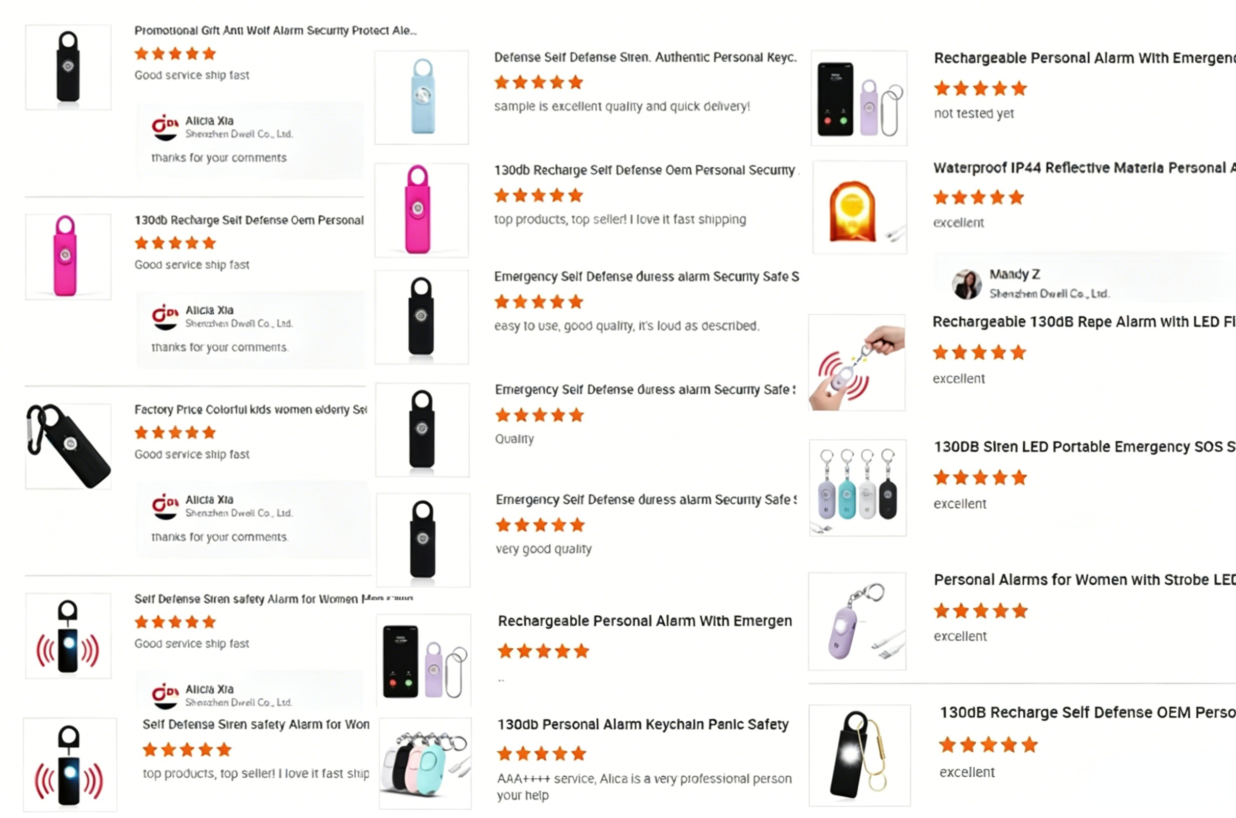 OEM ODM Rechargeable Personal Safety Alarm Keychain with LED Flashlight 130dB Self Defense Device Alarm for Women Kids Elderly manufacture