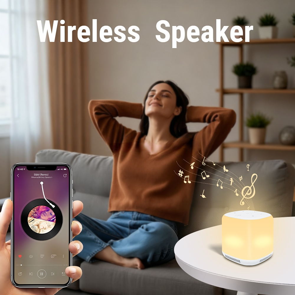 Smart Tuya White Noise Baby Machine with 34 Smoothing Sounds and 16 Night Light High Quality Speaker for Toddler Sleep Train details