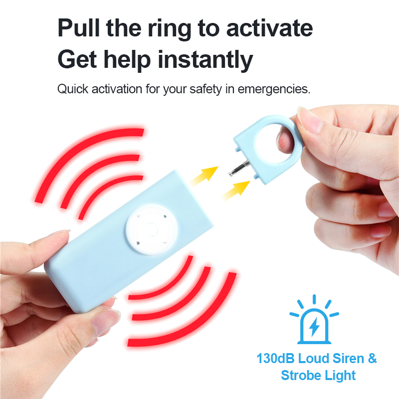 Rechargeable Personal Safety Alarm with LED Flashlight details