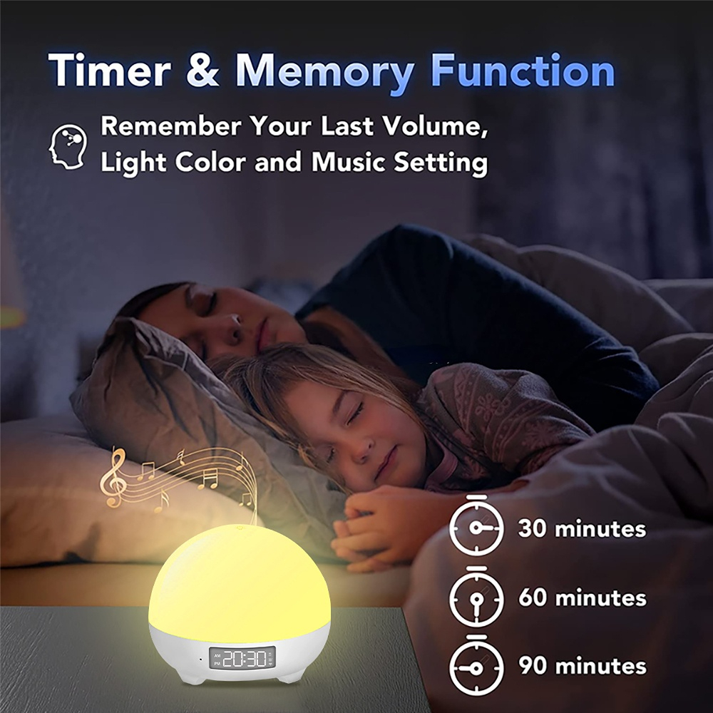 Tuya Wireless Smart Sound Machine White Noise Sound Machine with Baby Cry Sensor Detection Time Alarm Display Smart Light supplier