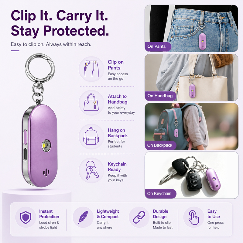 Rechargeable Personal Safety Alarm with LED Flashlight manufacture