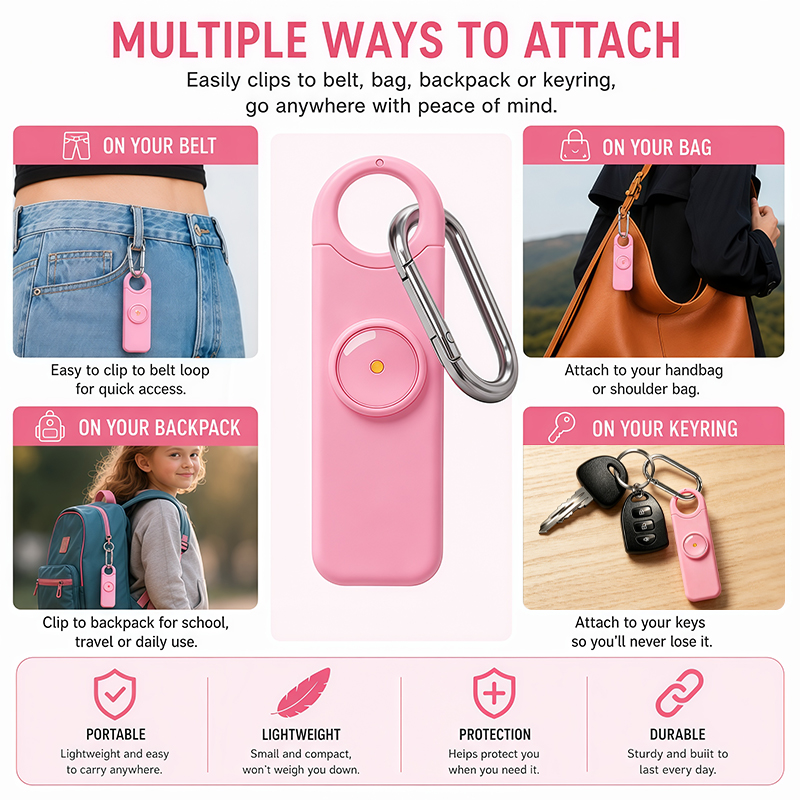 Rechargeable Personal Safety Alarm with LED Flashlight supplier