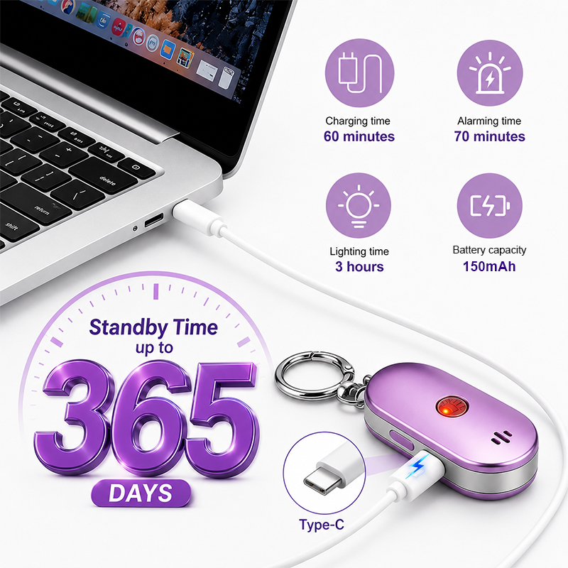 Rechargeable Personal Safety Alarm with LED Flashlight manufacture