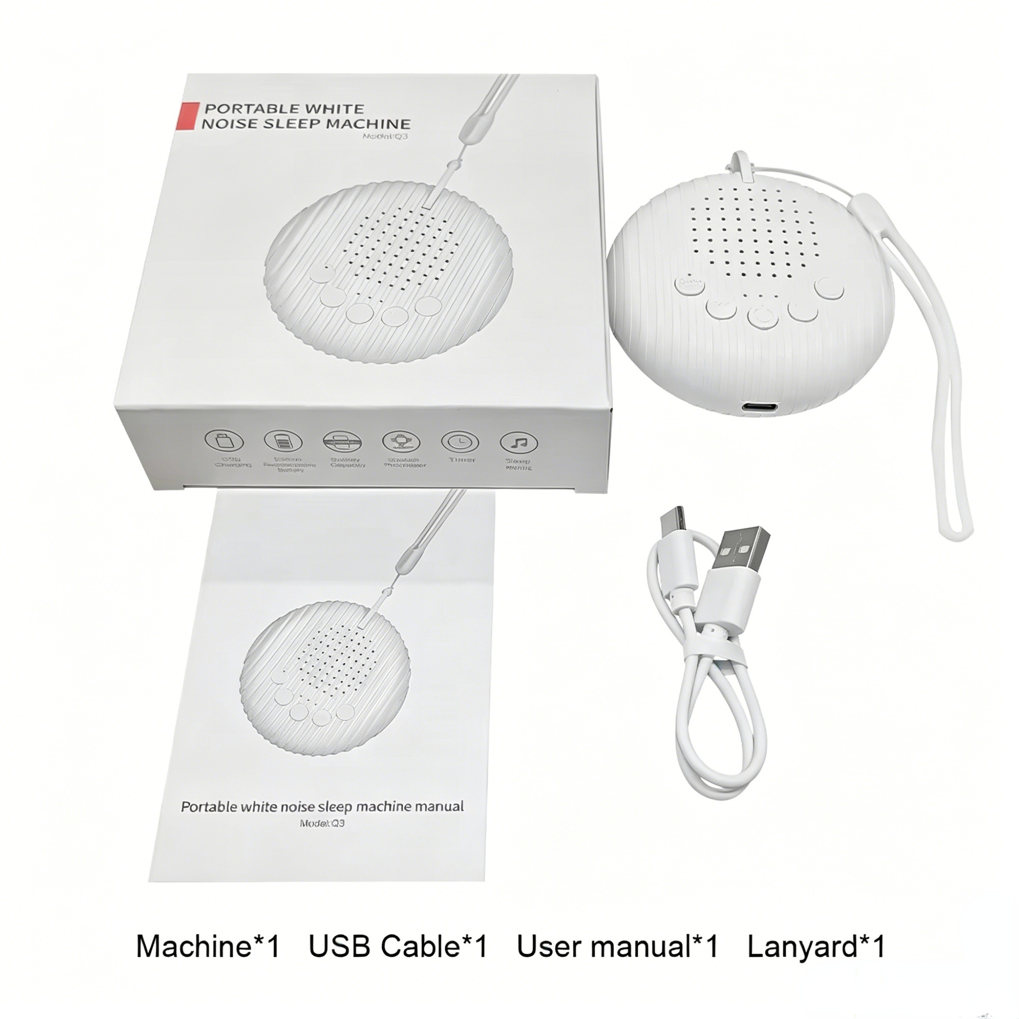 Customized Portable Baby Soothing Sounds Night Light USB Charging Sleep Aid Timer Device with White Noise Music 10 Speakers supplier