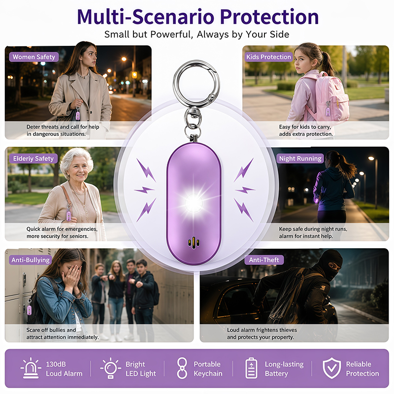Rechargeable Personal Safety Alarm with LED Flashlight supplier