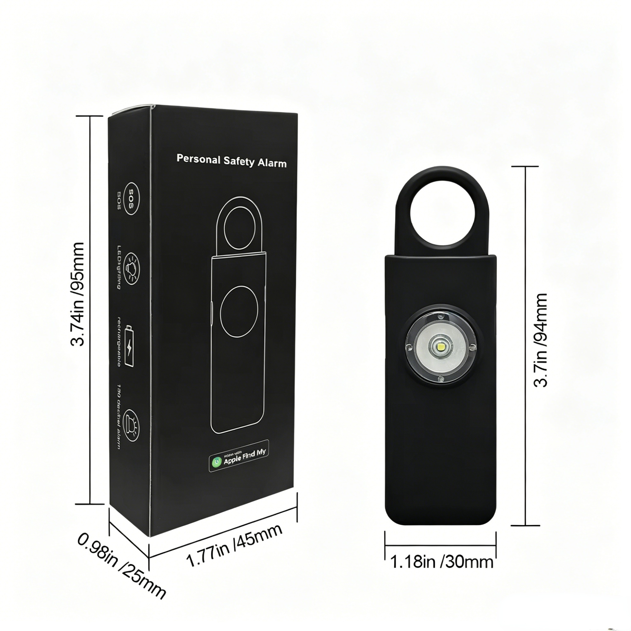 130dB Personal Safety Alarm Smart Locator Rechargeable Anti Lost Device OEM ODM Manufacturer details