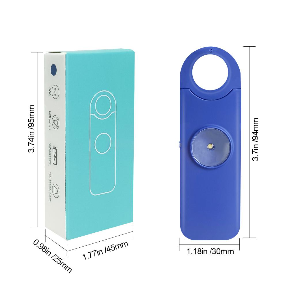 130dB SOS Call and GPS Location SMS Personal Safety Alarm with Strobe Light Rechargeable Self Defense Keychain for Women factory