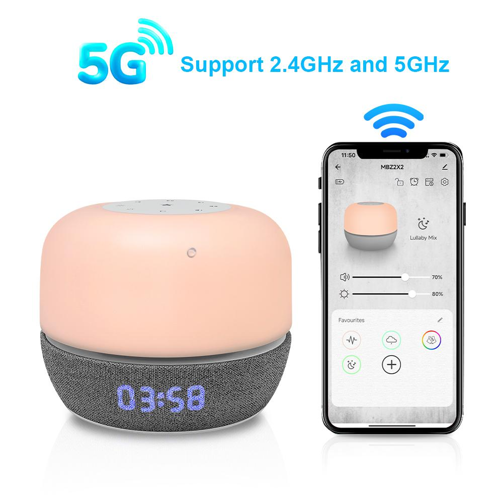 Wifi Baby Sound Machine Night Light Sleep Trainer Routine Builder Time-to-Rise Alarm Clock White Noise Soother for Kids Bedroom manufacture