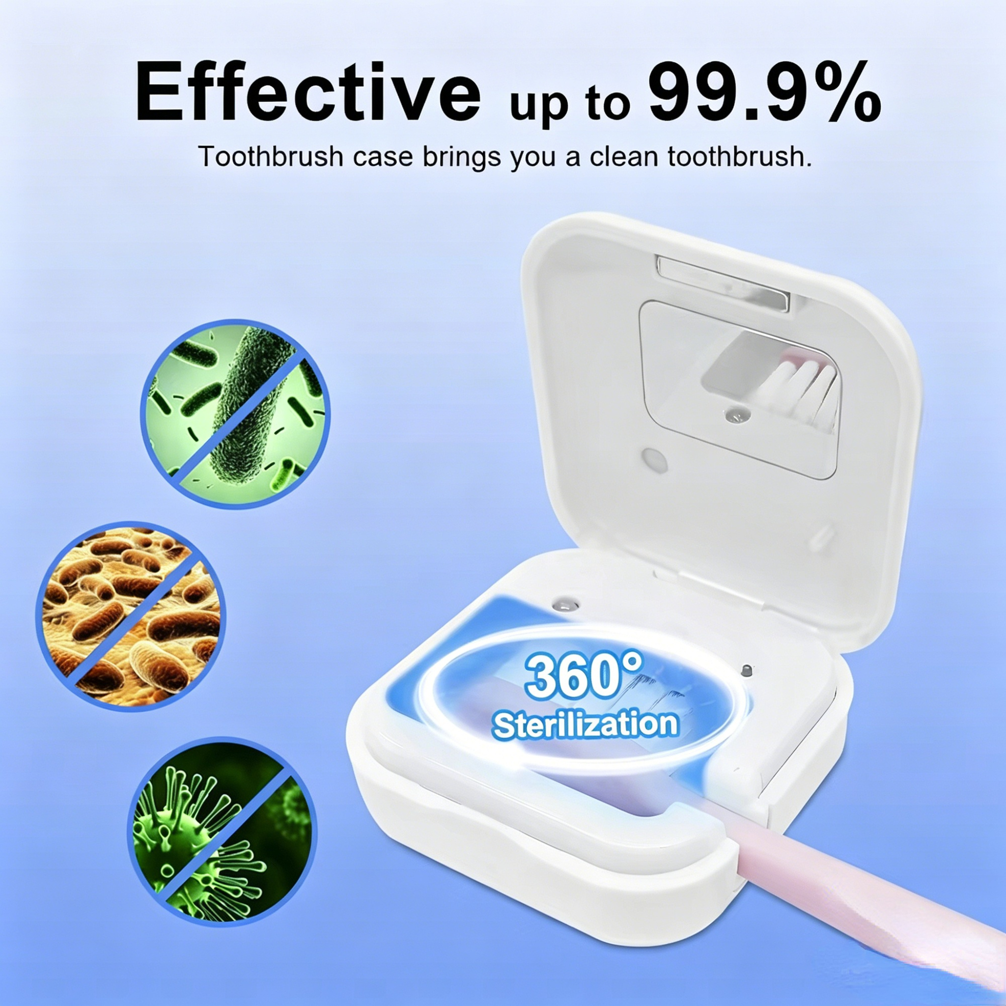 Portable Mini Travel Small Rechargeable UV Led  Toothbrush Sterilizer case Wall Mounted Toothbrush Holder factory