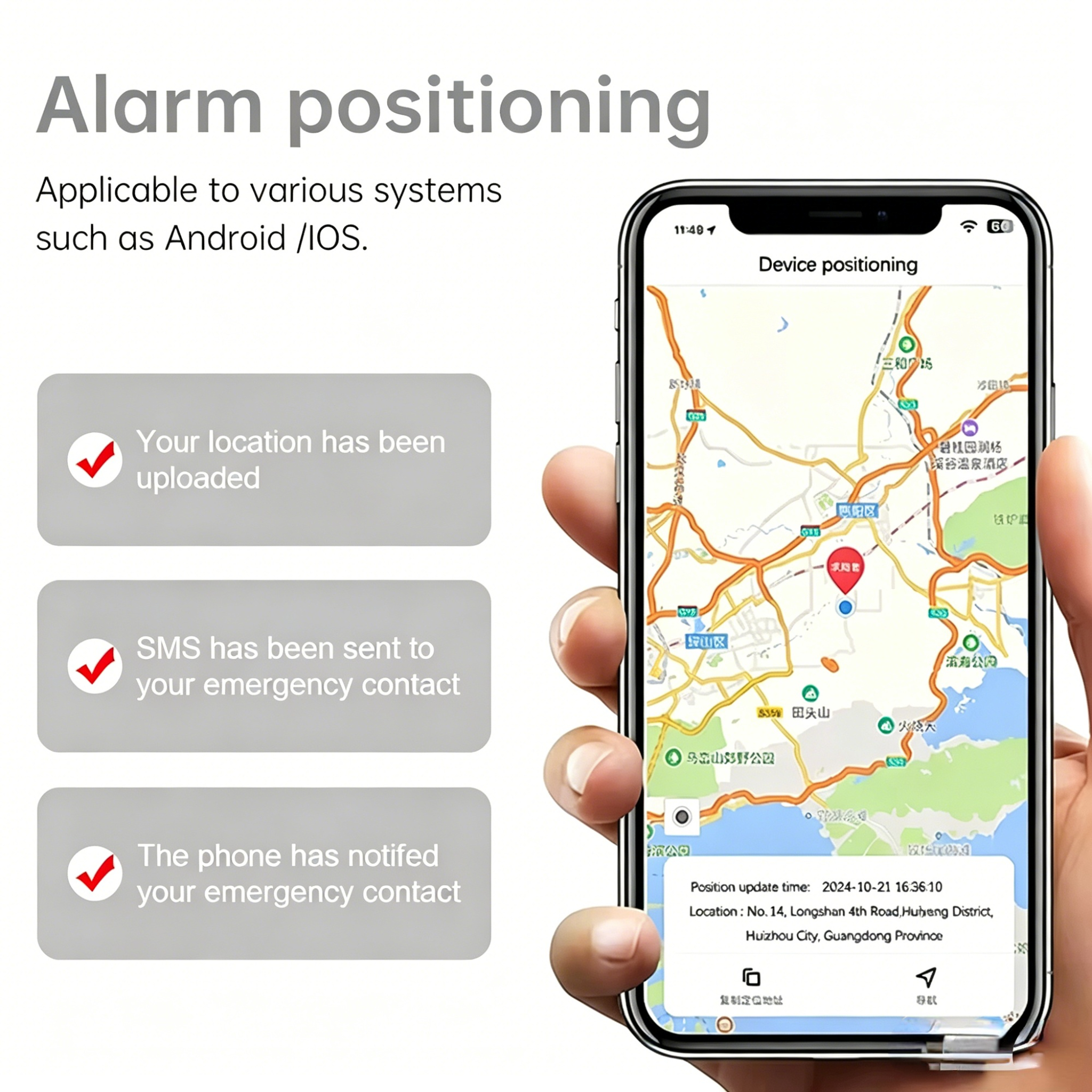 130DB Personal Safety Alarm SOS Emergency Portable Rechargeable Self Defense Device with GPS SMS Alert for Women Elderly details