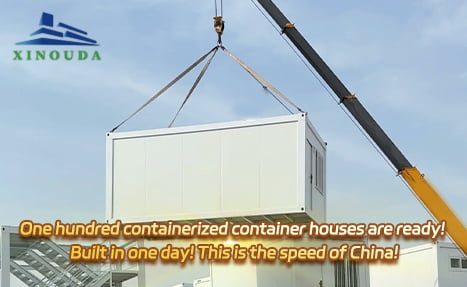 One hundred containerized container houses are ready! Built in one day! This is the speed of China!