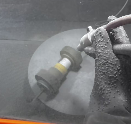 Chorreado con máquina, superficie tratada