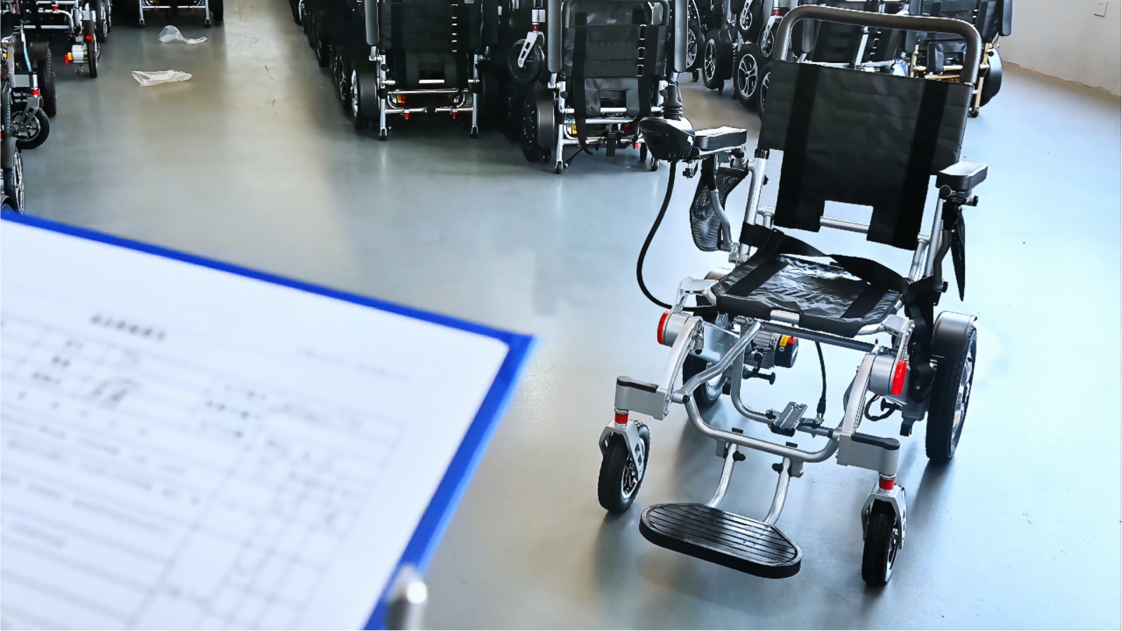 Electric wheelchair supplier verification at Baichen factory.webp