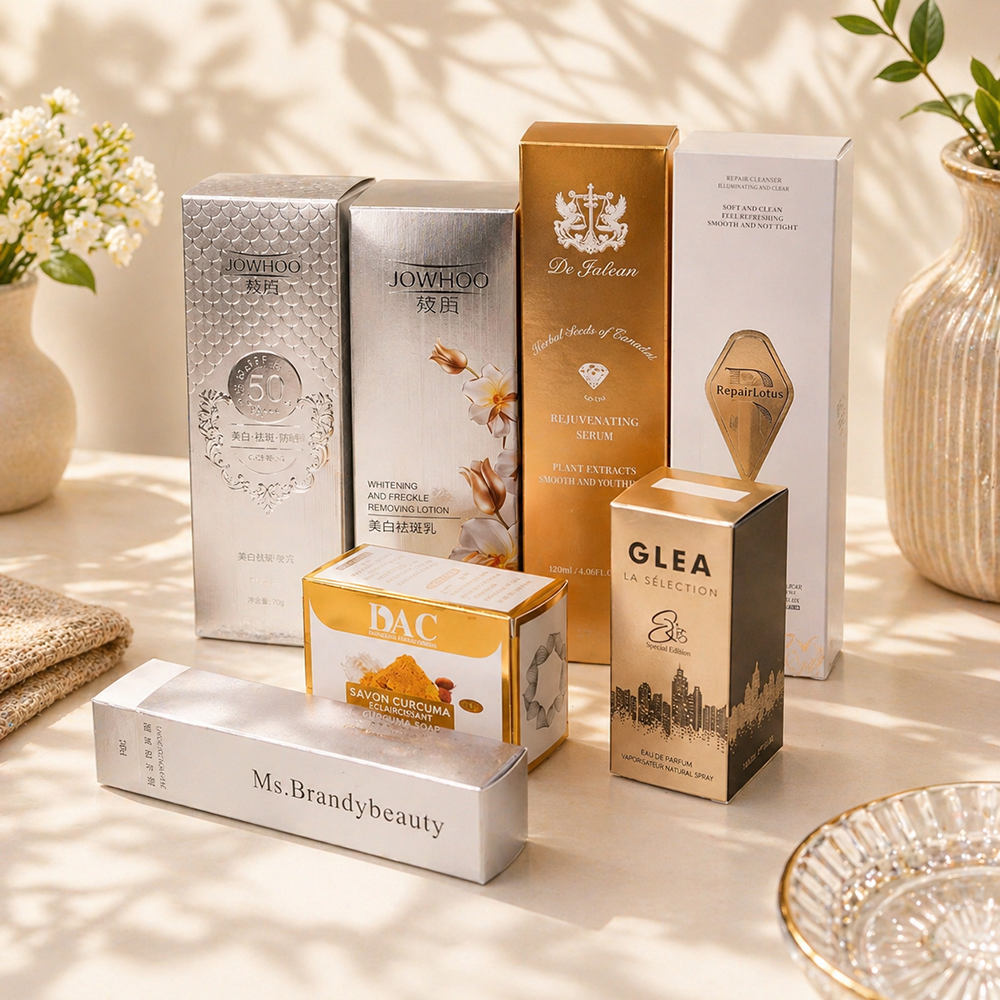 Custom Metallic Silver Paper Boxes for Cosmetics & Gifts
