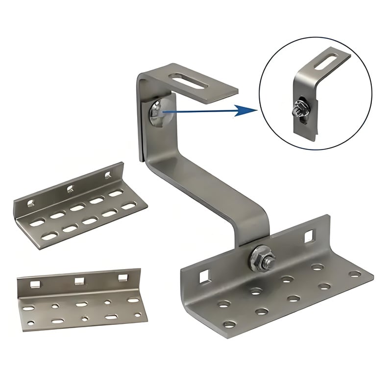 High-stability solar roof hook installation brackets for photovoltaic solar modules