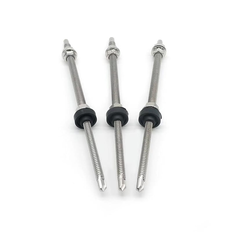 Stainless Steel Solar Hanger Bolts for Mounting Solar Panel Height Adjustable Waterproof Photovoltaic Double Head Wood Screw