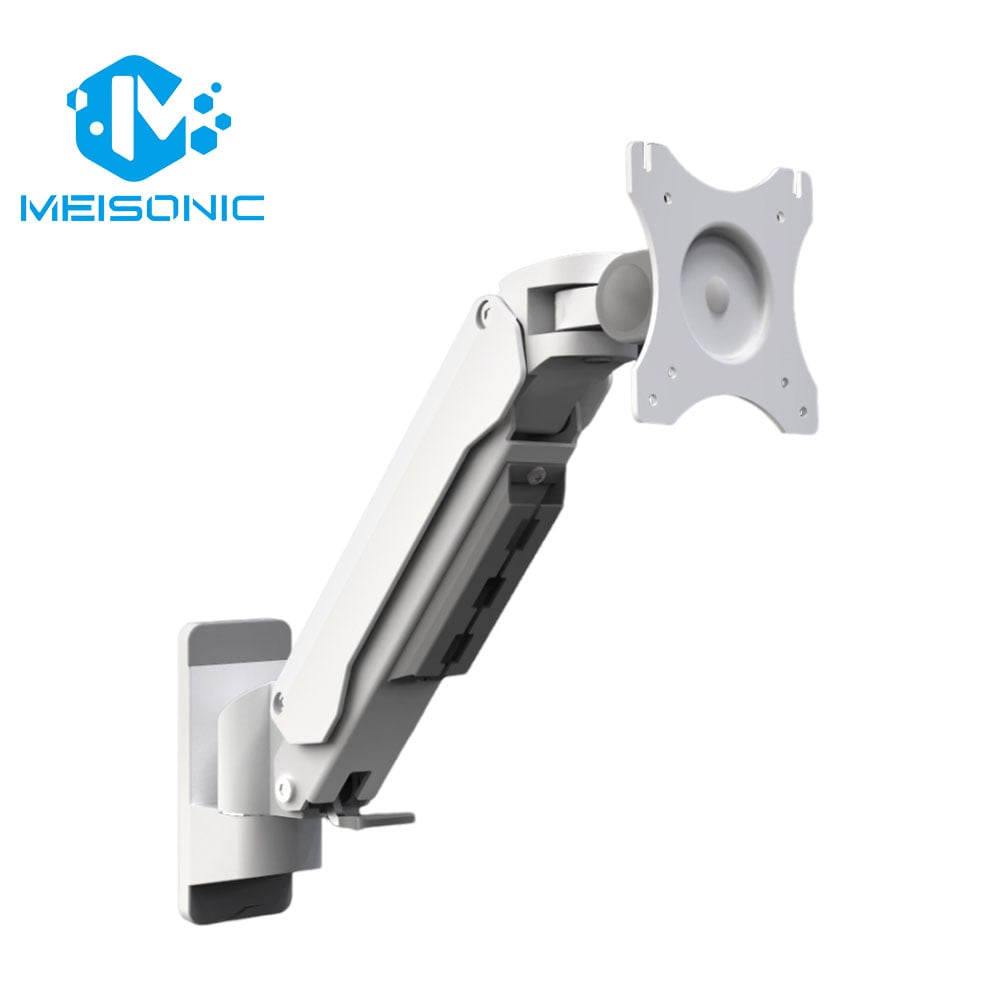 T8-GA01-W Aluminum Alloy Gas Spring Monitor Arm 360°screen rotation 