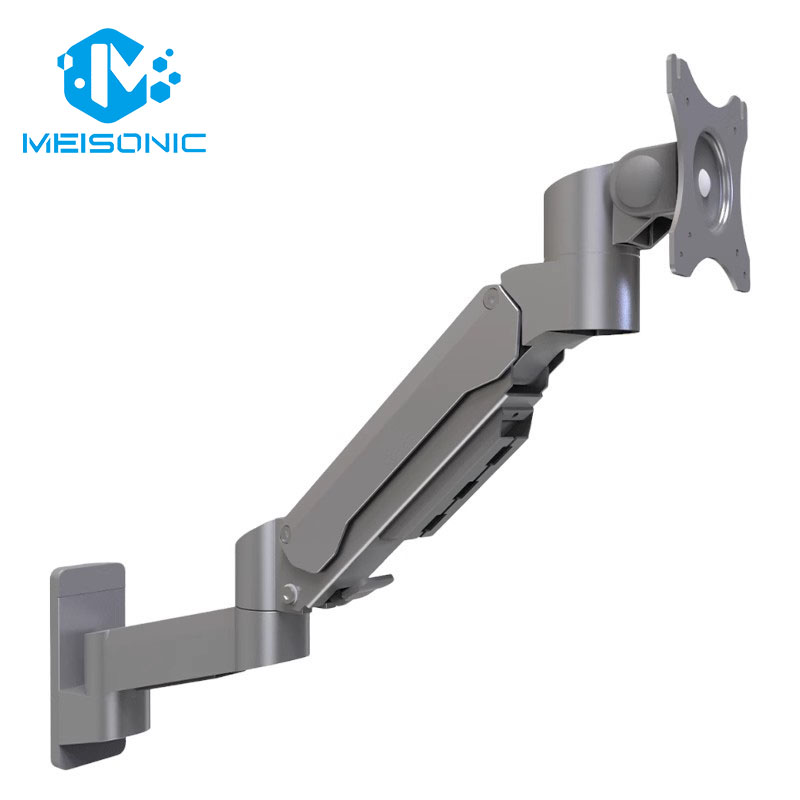 T9-GA02-W OEM Modern Industrial Design LCD Screen Mounting Solution VESA Head 75/100 mm Size Color Silver Industrial monitor mount