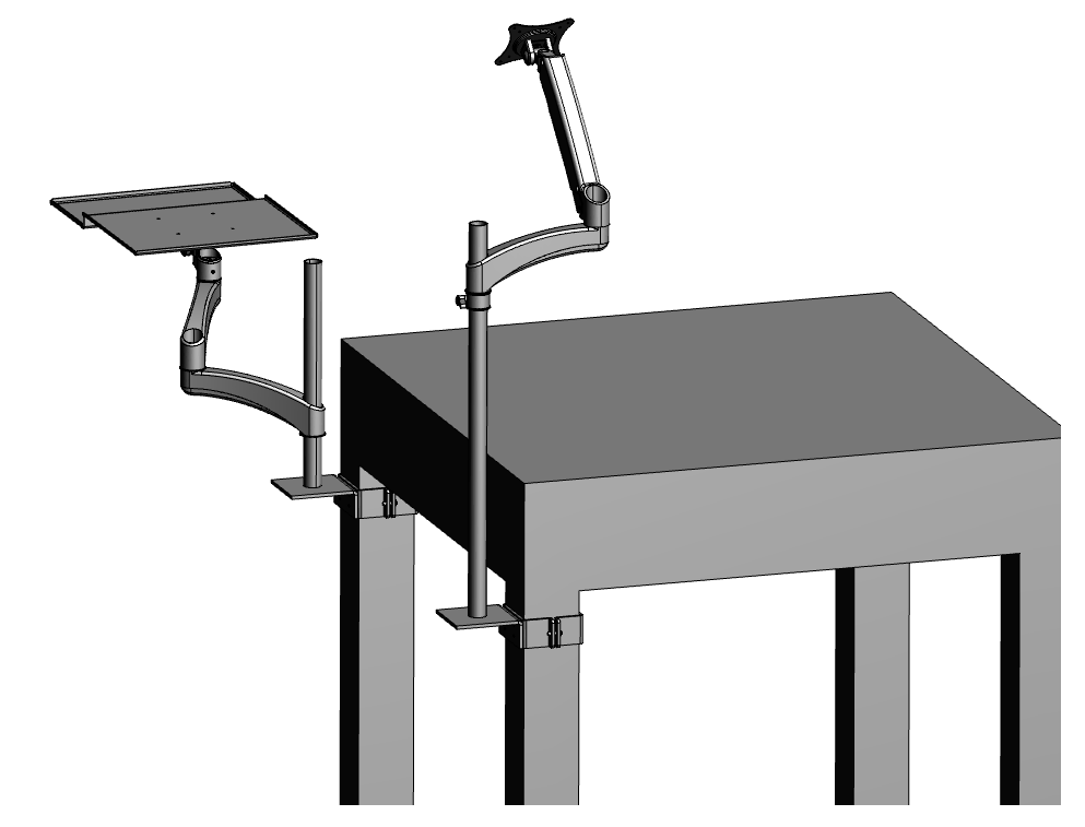 The Netherlands Pneumatic Air Floating Anti-Vibration Optical Table Monitor & Keyboard Mounting Project