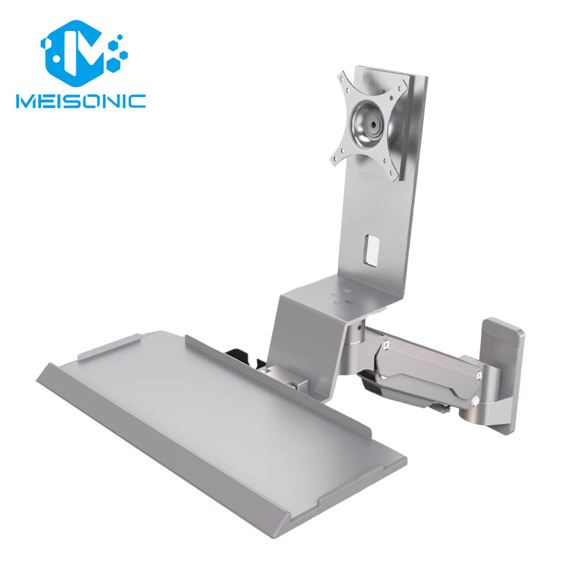 T9-GA01KBL Silver Color Gas Spring Monitor Stand Hospital Nurse Workstation Application Anti Corrosion Material