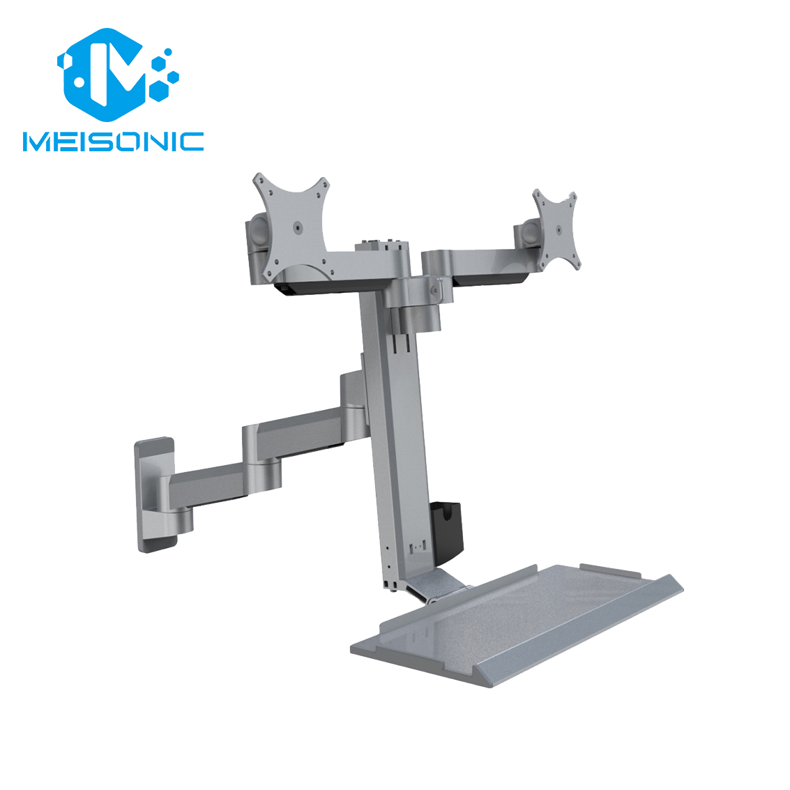 T9-MA02KB-HSP-1 Stainless steel keyboard and monitor mount Control room display mount