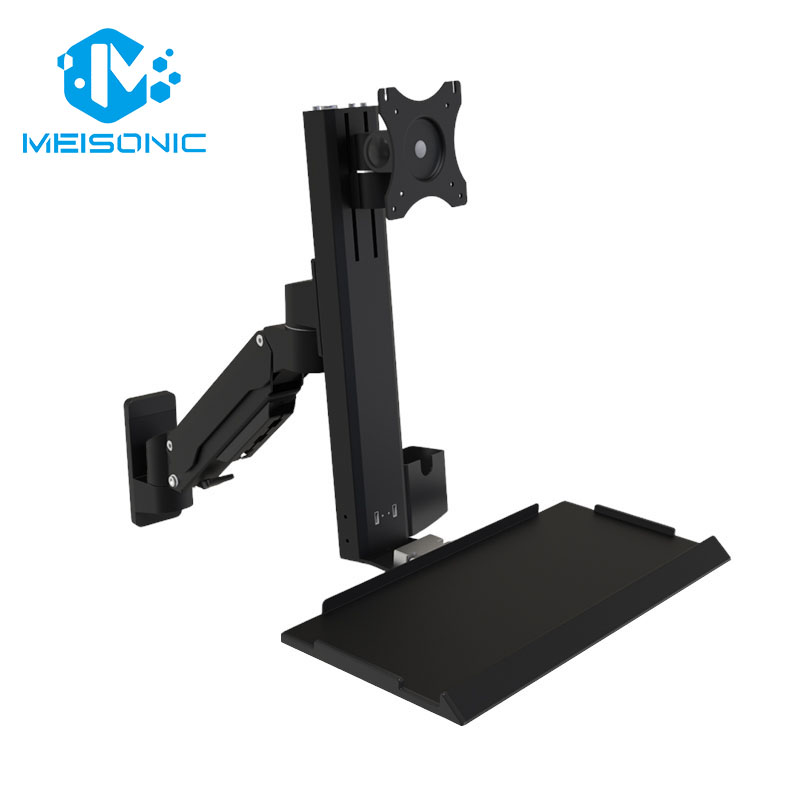 T9-GA01KB Gas spring monitor arm VESA monitor mount industrial monitor mount cubicle partition monitor arm