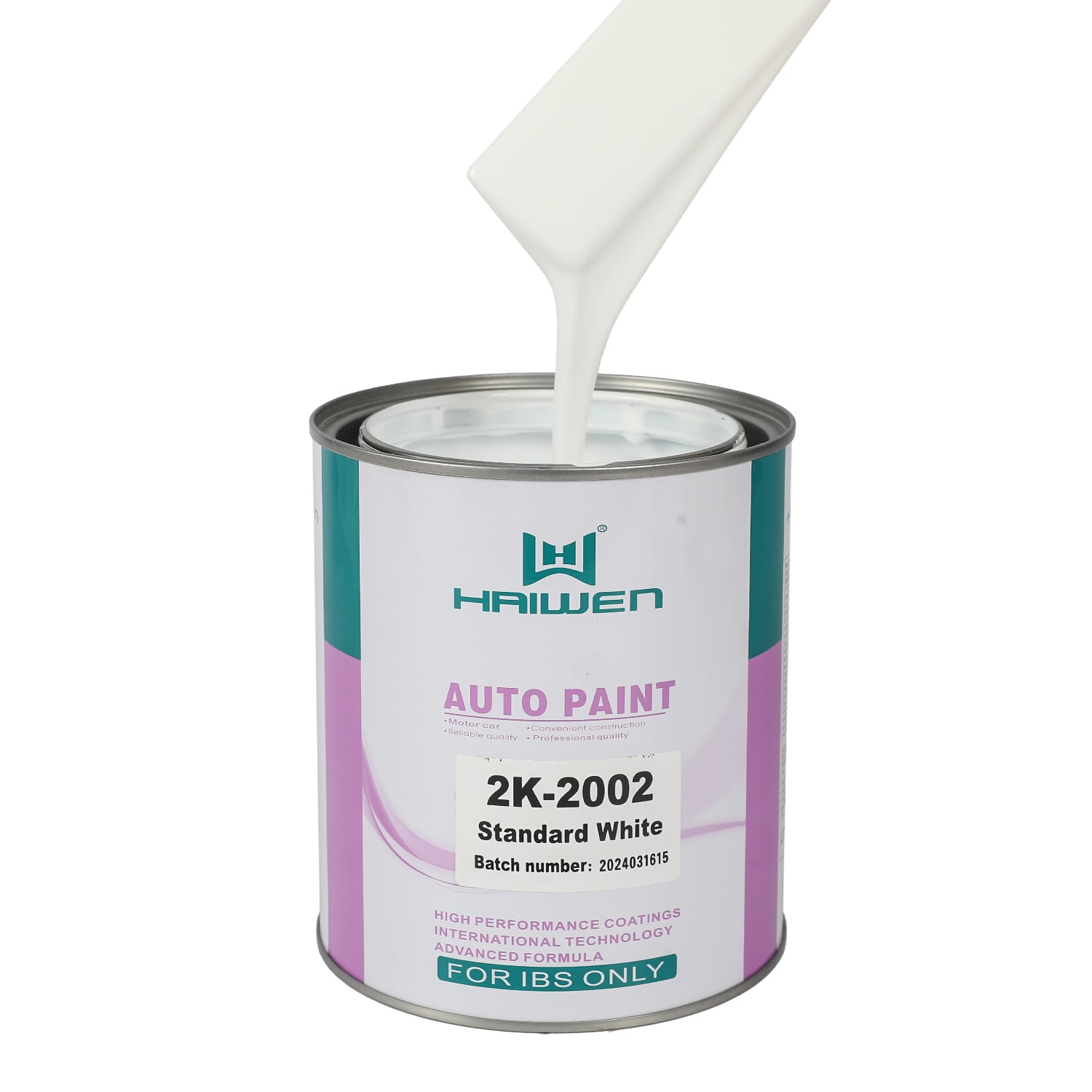 HAIWEN 2K Standard White Automotive Basecoat – Durable, High Gloss Finish